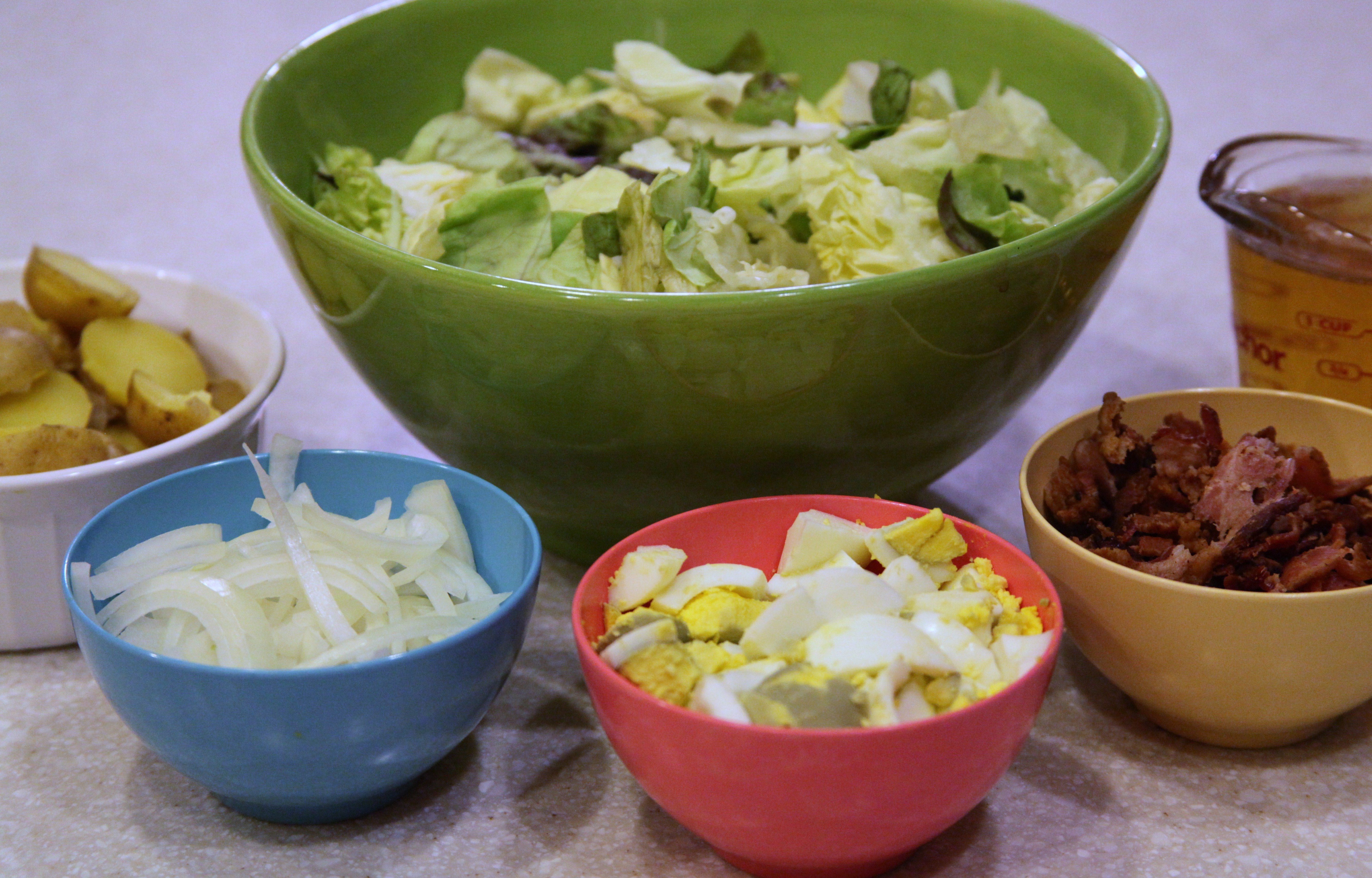 Bacon Egg and Potato Salad Ingredients
