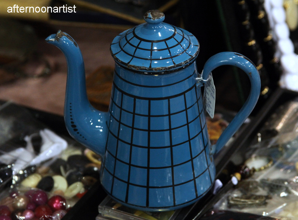 vintage enamel teapot