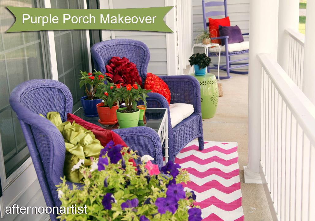 Purple porch makeover