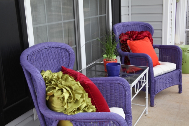 Colorful porch furniture and accessories